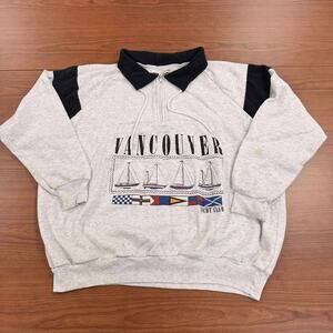 Everest XL TG French Terry Pullover Mock Neck Made in Canada Vintage